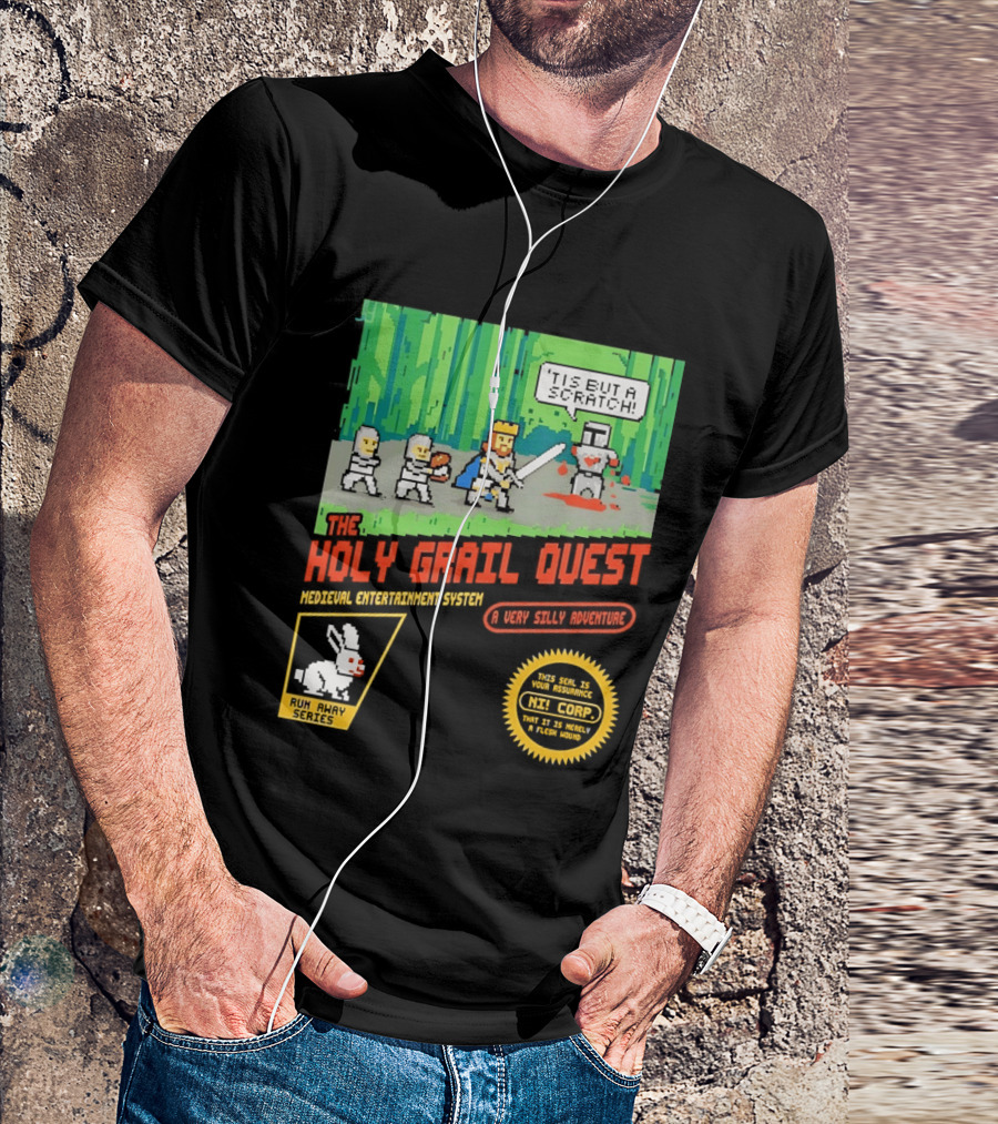 The Holy Grail Quest Medieval Entertainment System A Very Silly Adventure High Score T-Shirt