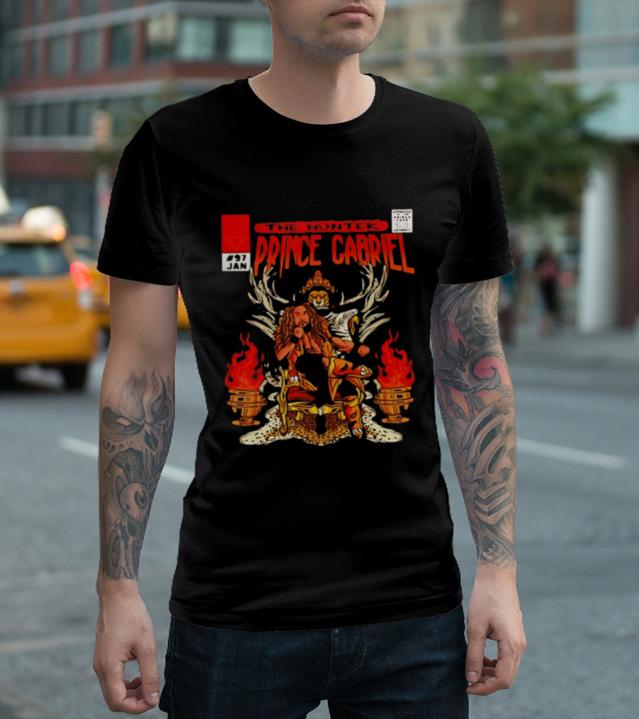 The Hunter Prince Gabriel 97 Jan Comic Book Cover Deer Antlers Flaming Torches T-Shirt