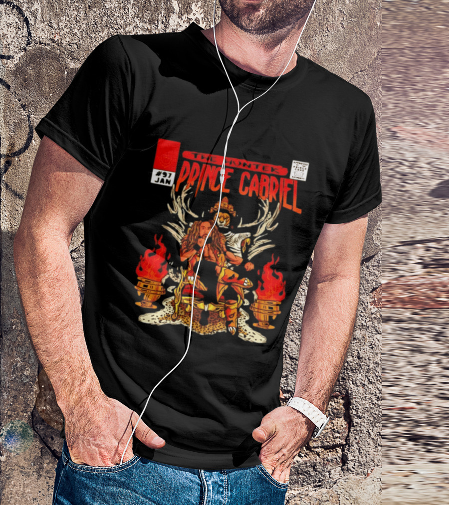 The Hunter Prince Gabriel 97 Jan Comic Book Cover Deer Antlers Flaming Torches T-Shirt
