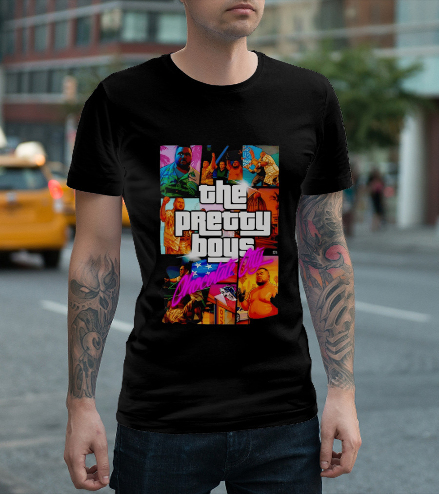 The Pretty Boys Chocolate City Collage Akashi Sushi Gaming Mashup T-Shirt