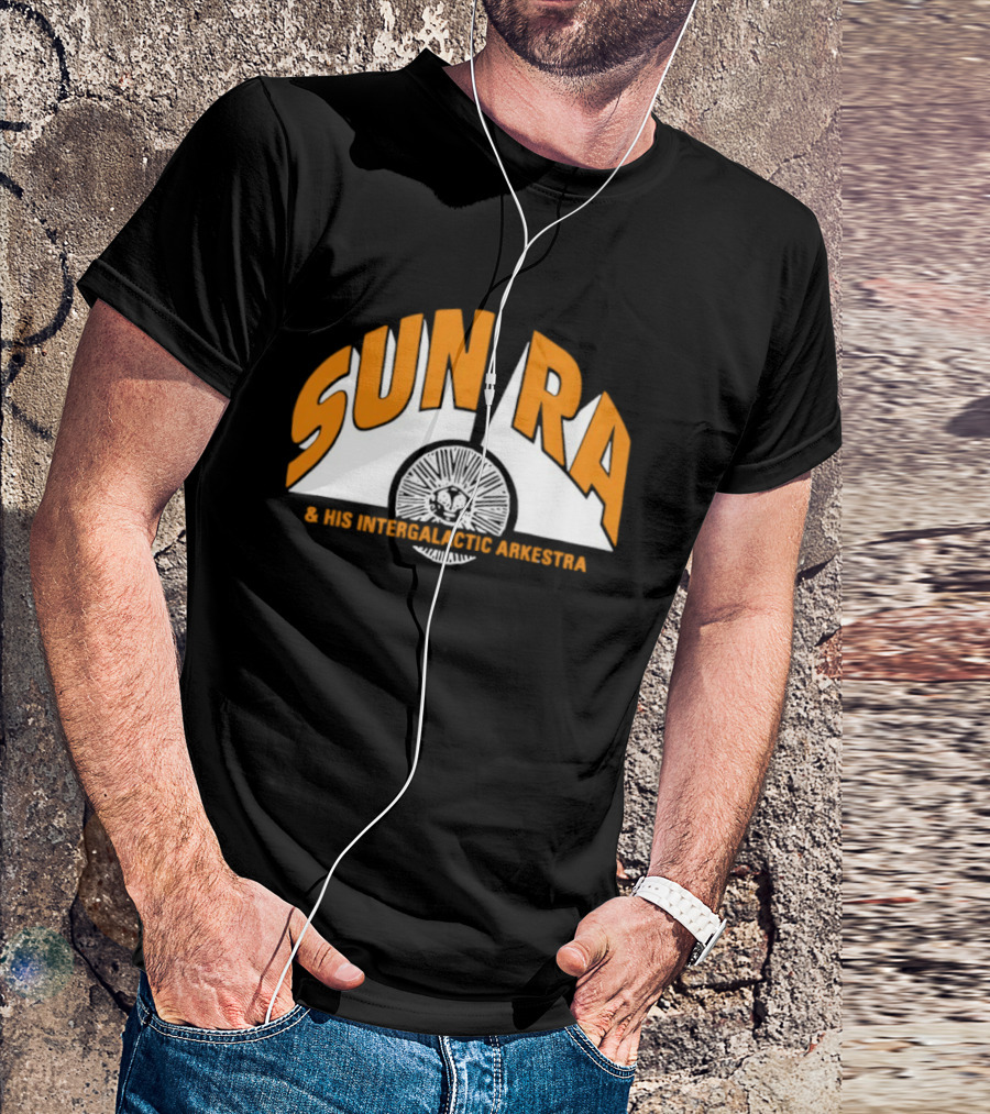 Sun Ra And His Intergalactic Arkestra Orange Text Circular Starburst T-Shirt