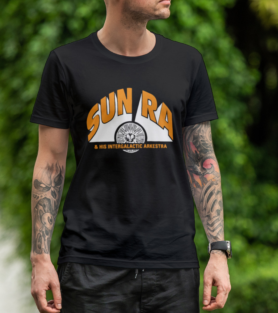 Sun Ra And His Intergalactic Arkestra Orange Text Circular Starburst T-Shirt
