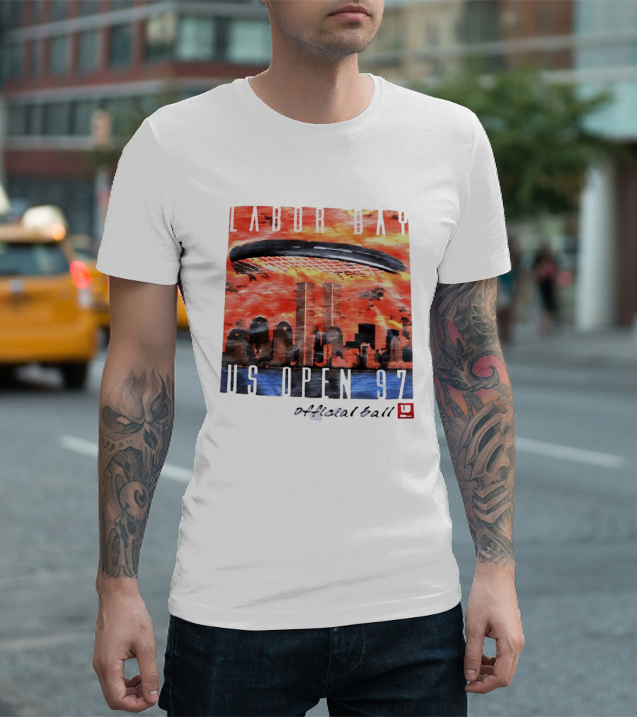 Labor Day US Open 97 Wilson Official Ball Twin Towers Skyline T-Shirt