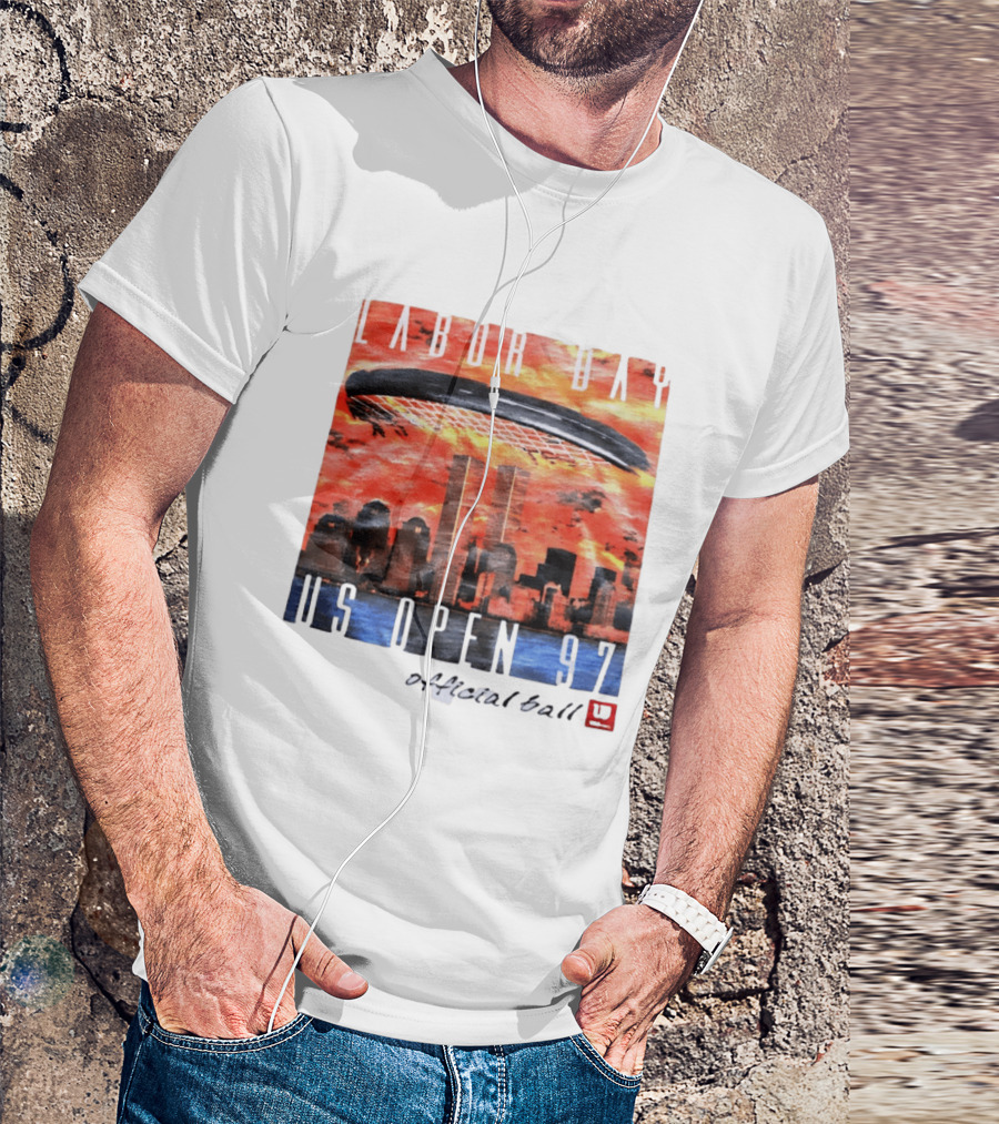 Labor Day US Open 97 Wilson Official Ball Twin Towers Skyline T-Shirt