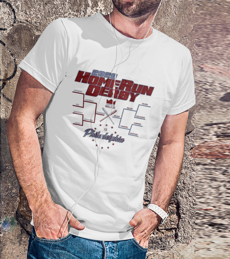 2026 Home Run Derby Bracket Philadelphia Baseball Event Stars And Crown T-Shirt