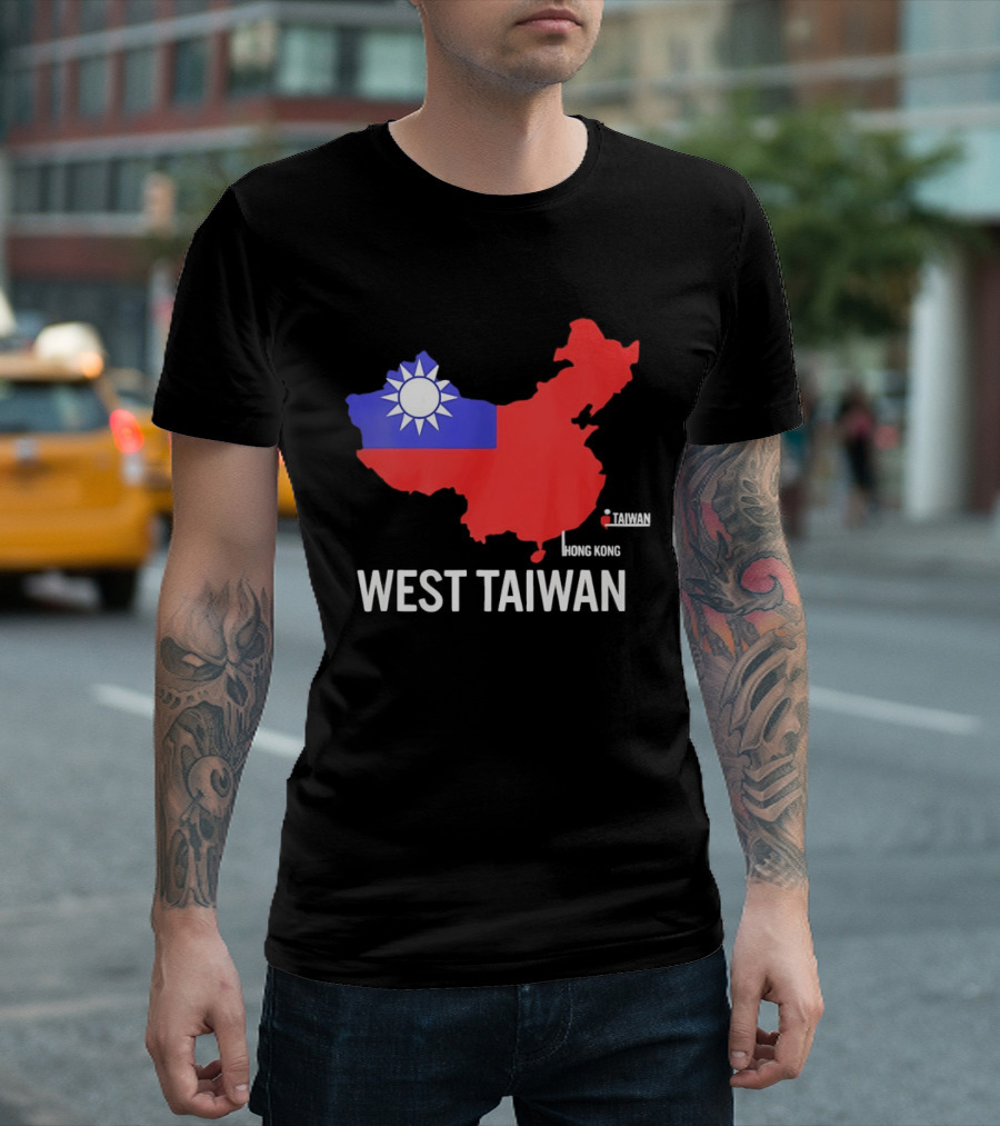West Taiwan Map Political Geopolitical With Flag T-Shirt
