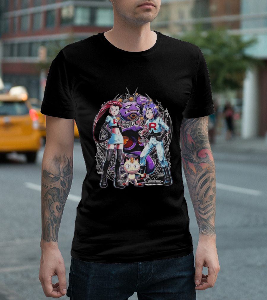 Team Rocket Jessie James Meowth Arbok Weezing Rocket Team T-Shirt