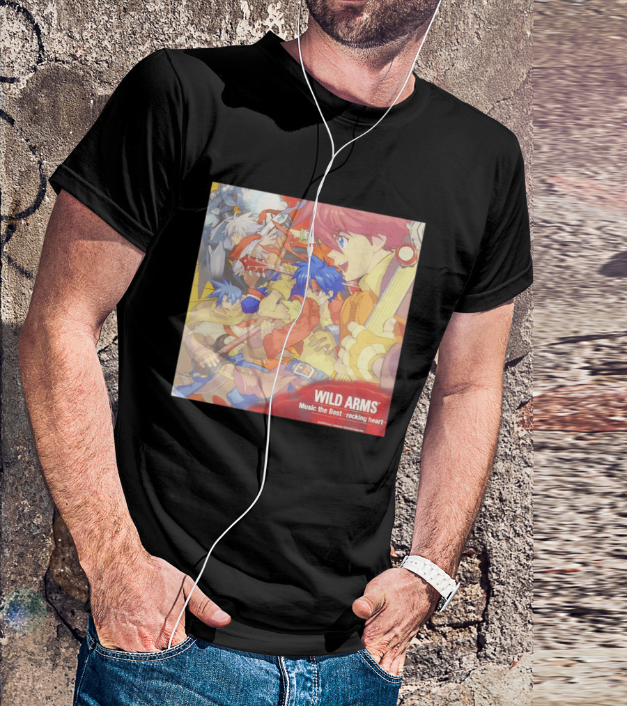 Wild Arms Music The Best Rocking Heart 2006 Anime Characters Playing Guitar T-Shirt