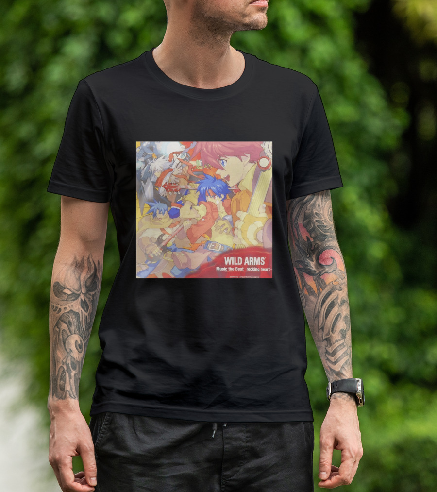 Wild Arms Music The Best Rocking Heart 2006 Anime Characters Playing Guitar T-Shirt