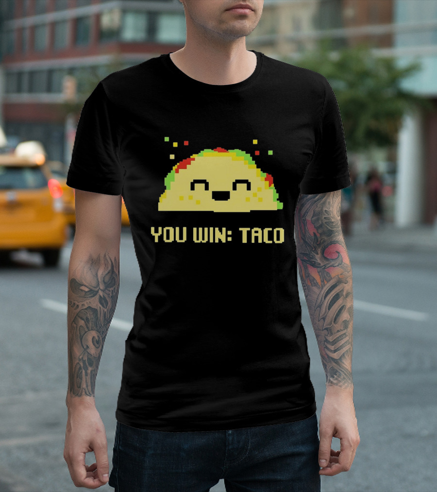 You Win Taco Pixel Art Cute Taco Face T-Shirt