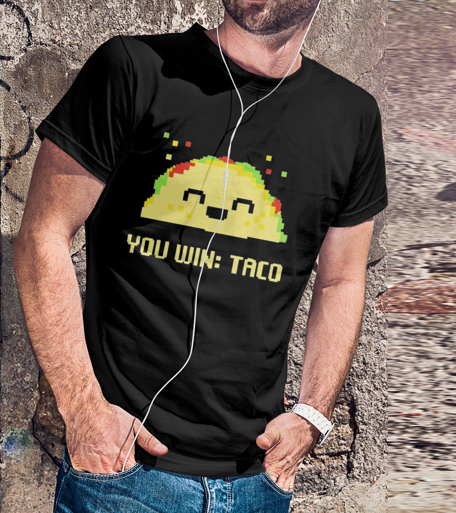 You Win Taco Pixel Art Cute Taco Face T-Shirt