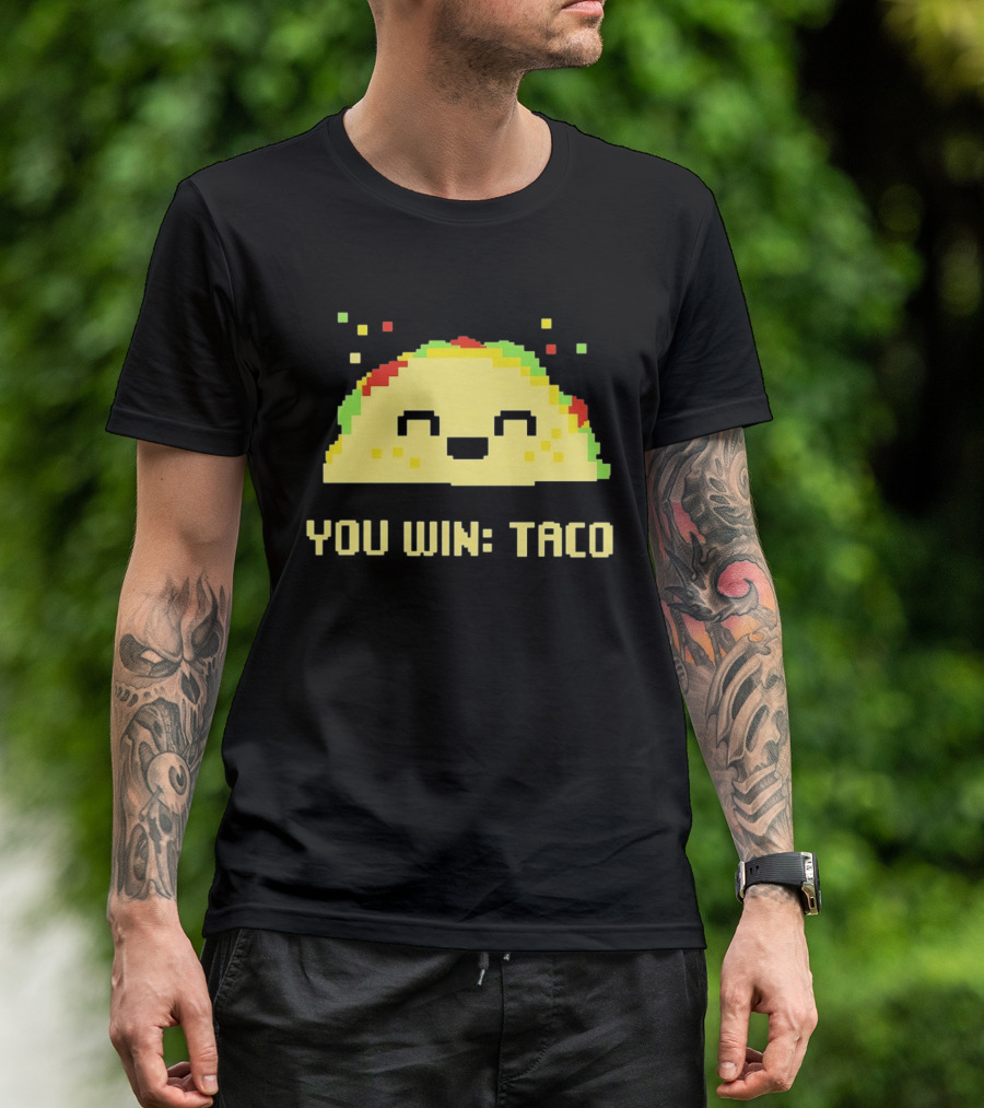 You Win Taco Pixel Art Cute Taco Face T-Shirt
