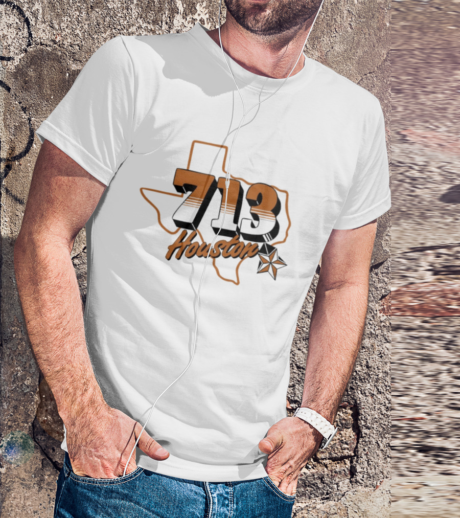 Houston 713 Texas Map Lone Star T-Shirt