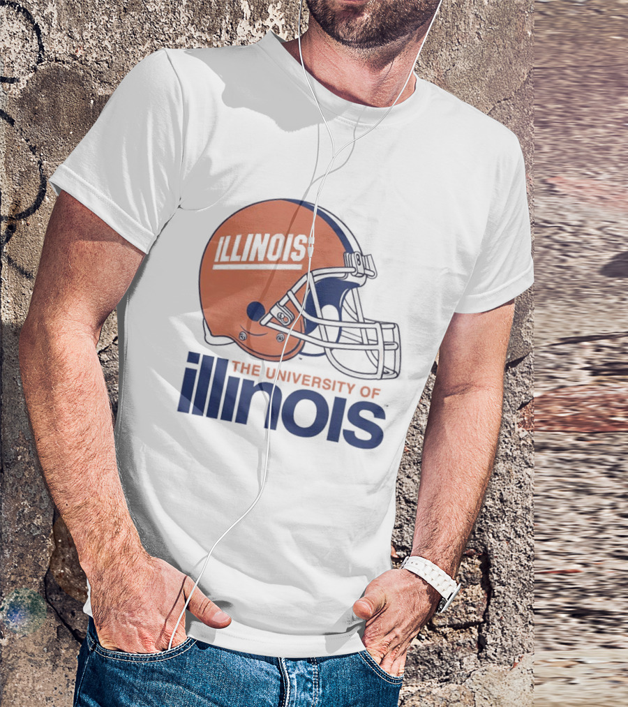 Illinois Football Helmet University Of Illinois Team Spirit T-Shirt