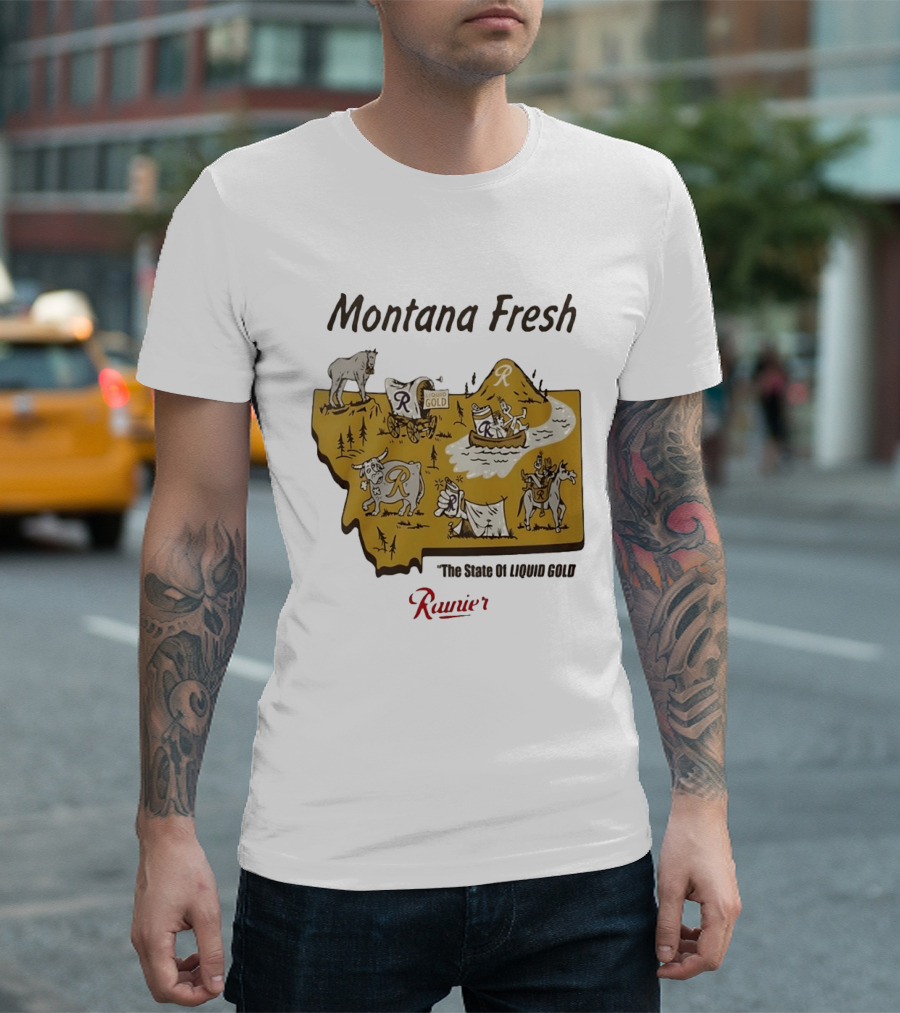 Rainier Montana Fresh The State Of Liquid Gold Liquid Gold T-Shirt