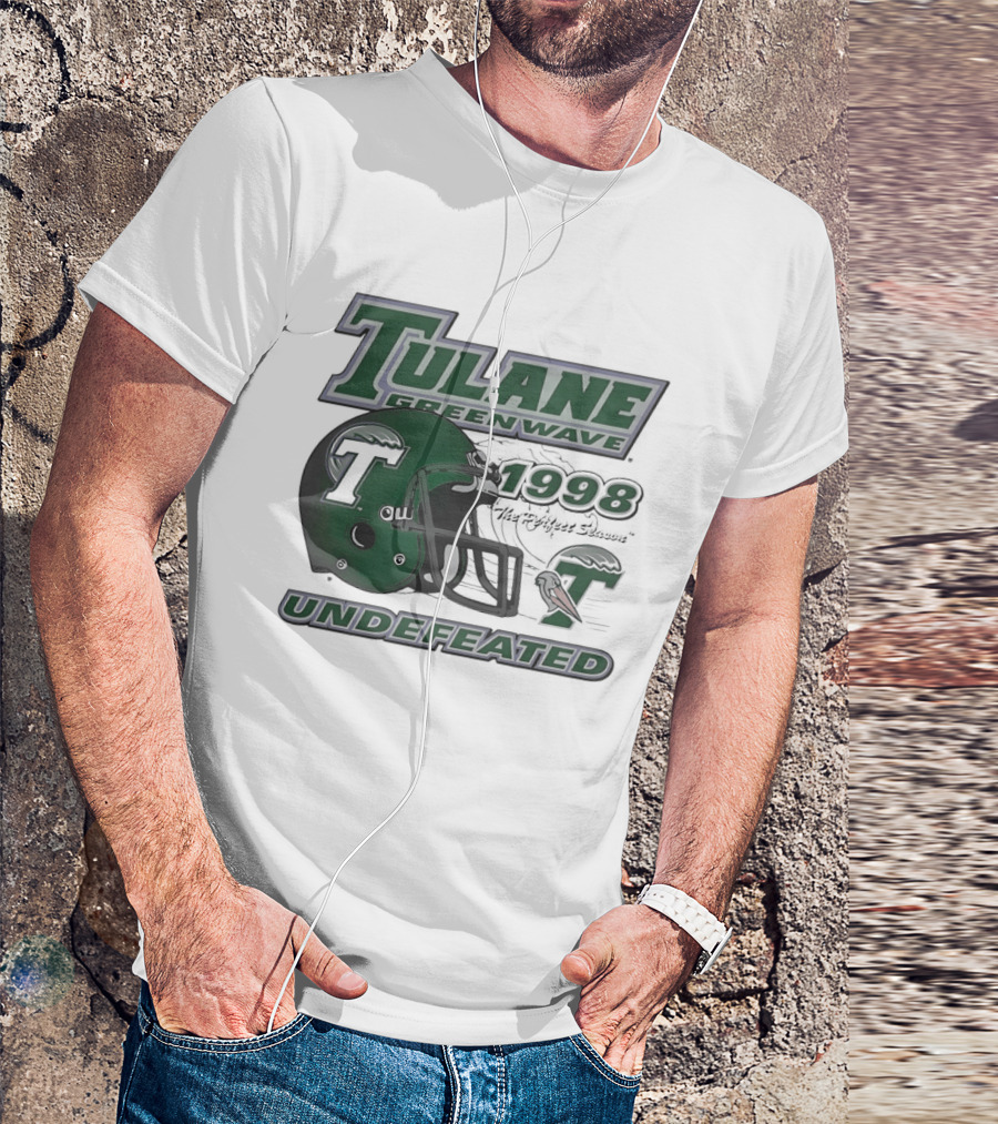 Tulane Green Wave 1998 Undefeated Perfect Season Helmet Pelican T-Shirt