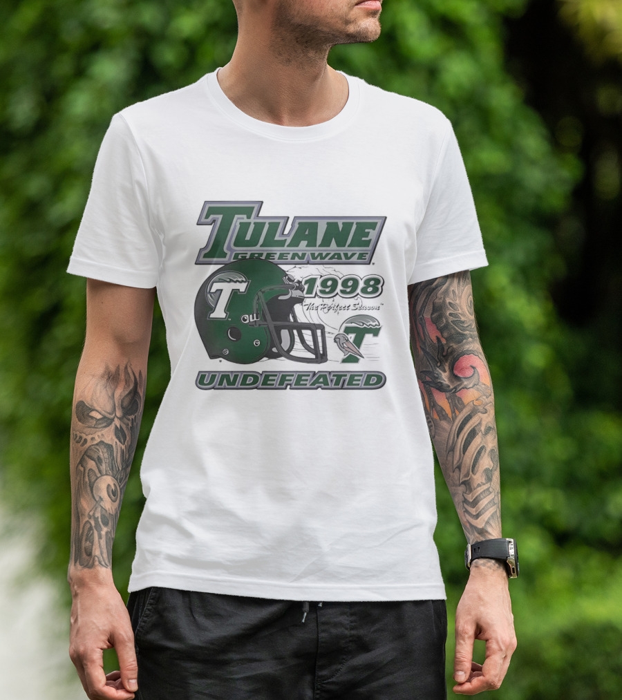Tulane Green Wave 1998 Undefeated Perfect Season Helmet Pelican T-Shirt