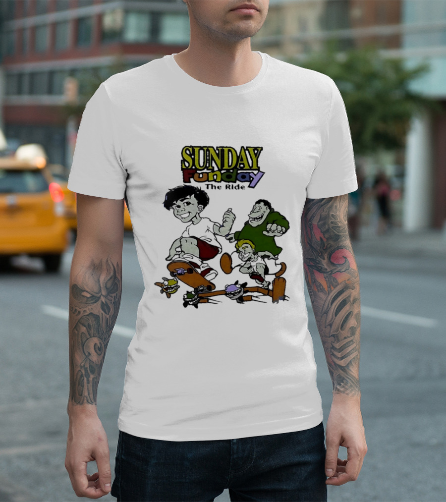 SUNDAY Funday The Ride Skateboarding Adventure Kids T-Shirt