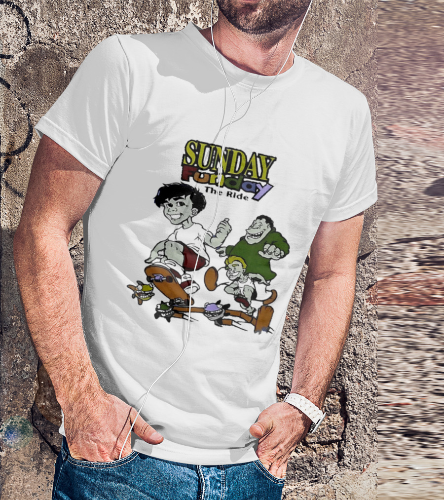 SUNDAY Funday The Ride Skateboarding Adventure Kids T-Shirt