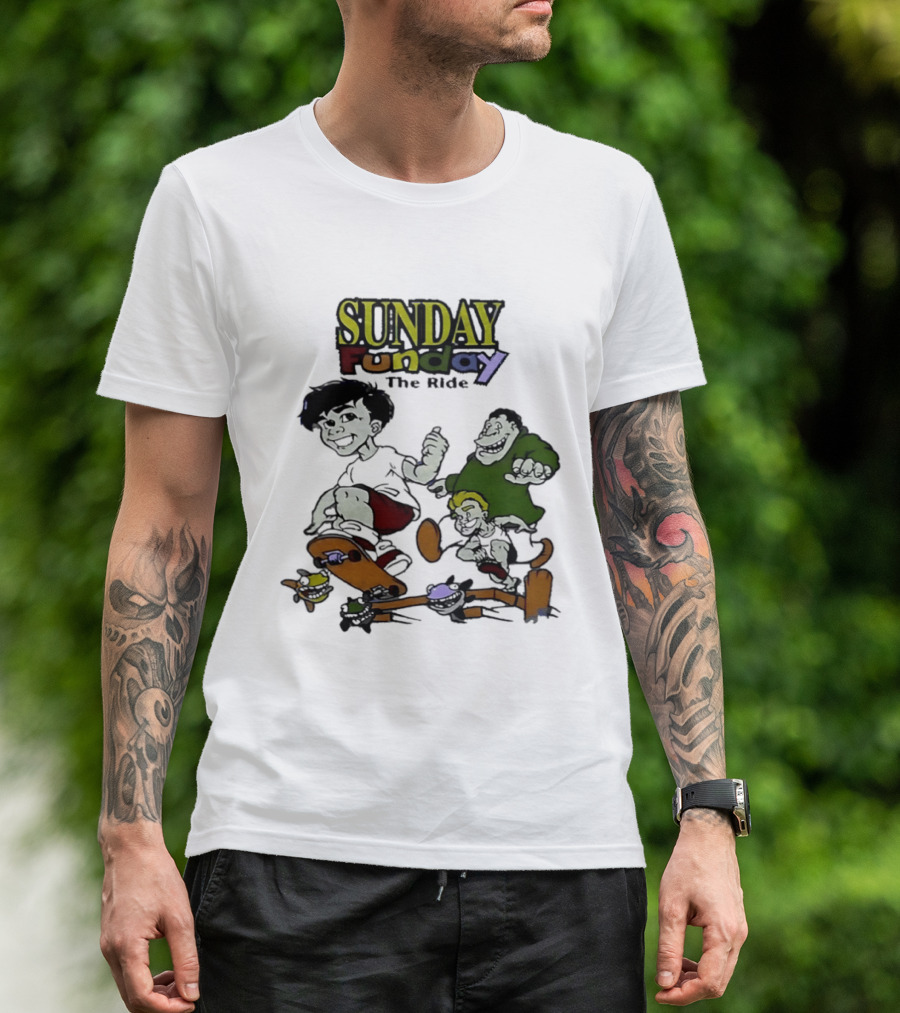 SUNDAY Funday The Ride Skateboarding Adventure Kids T-Shirt