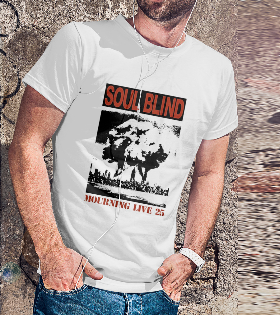 Soul Blind Mourning Live 25 Mushroom Cloud Explosion Over City Skyline T-Shirt
