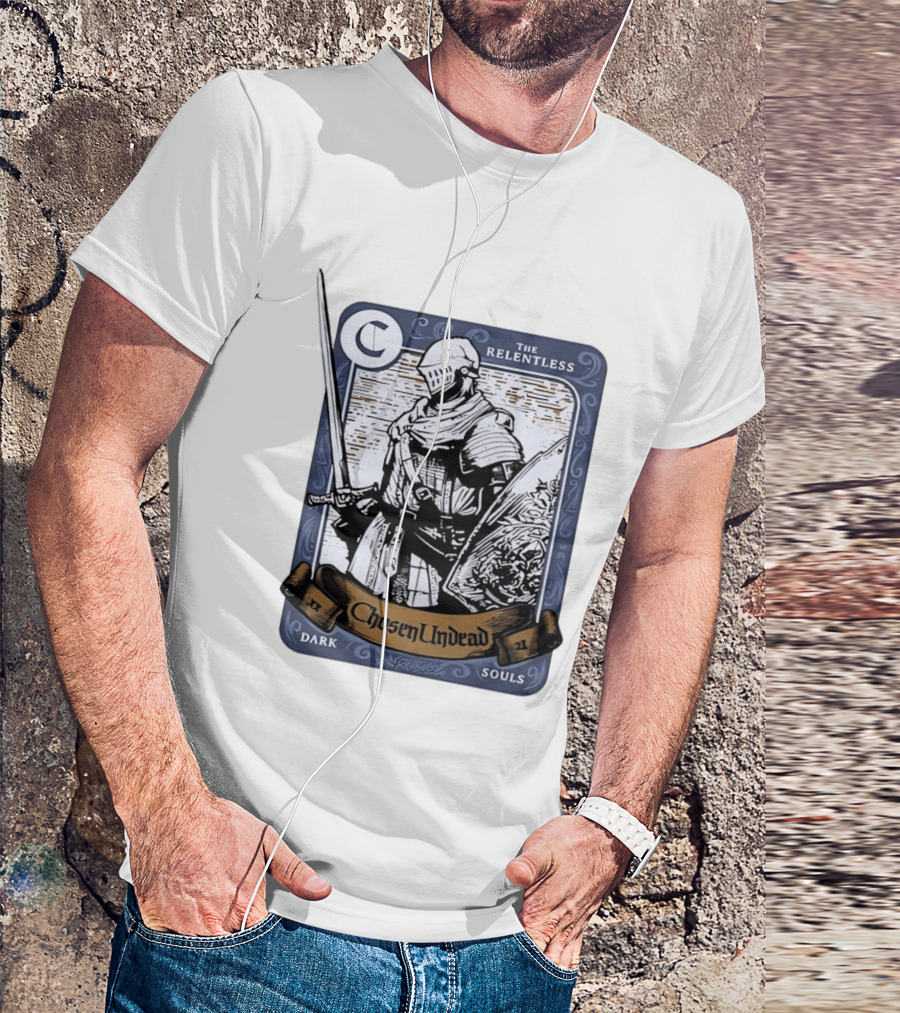 Chosen Undead The Relentless Dark Souls Knight Trading Card T-Shirt