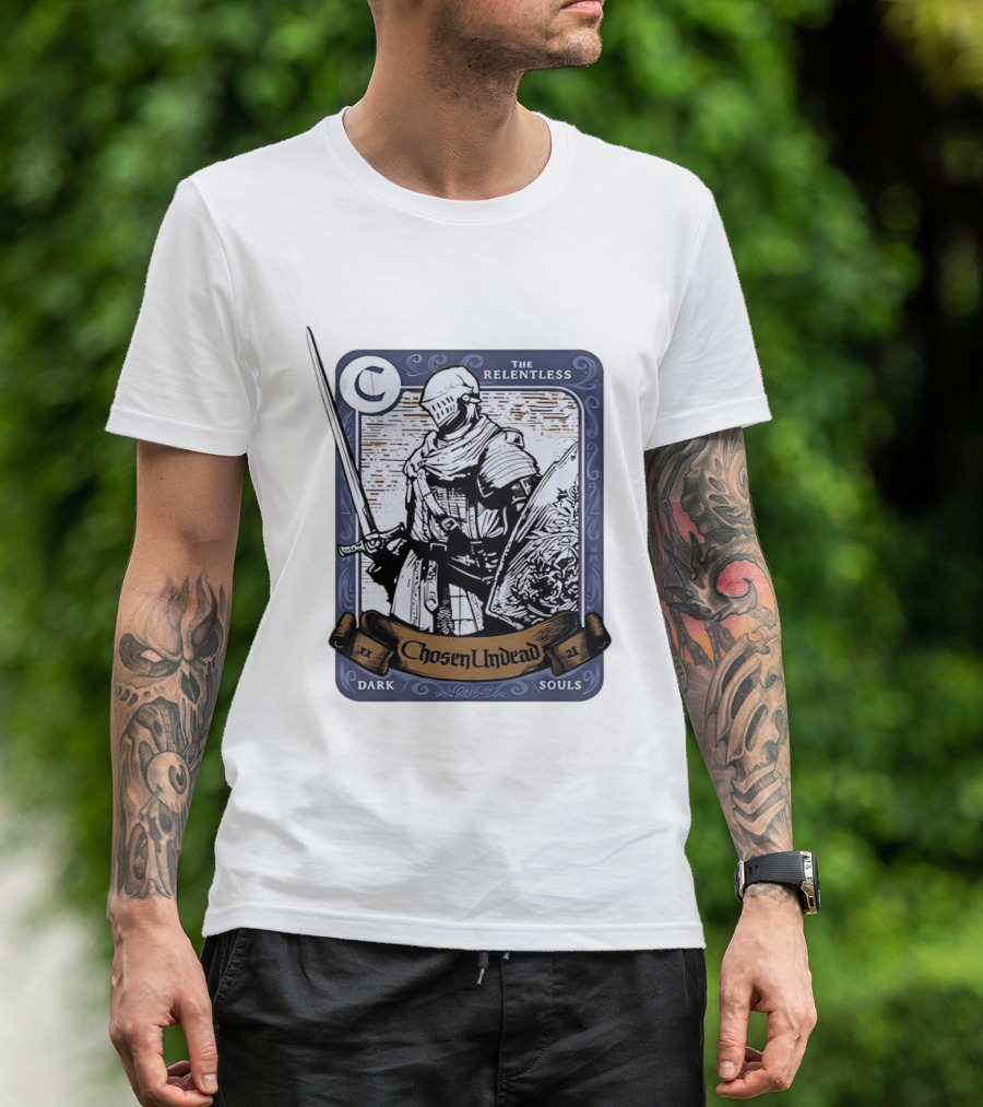 Chosen Undead The Relentless Dark Souls Knight Trading Card T-Shirt