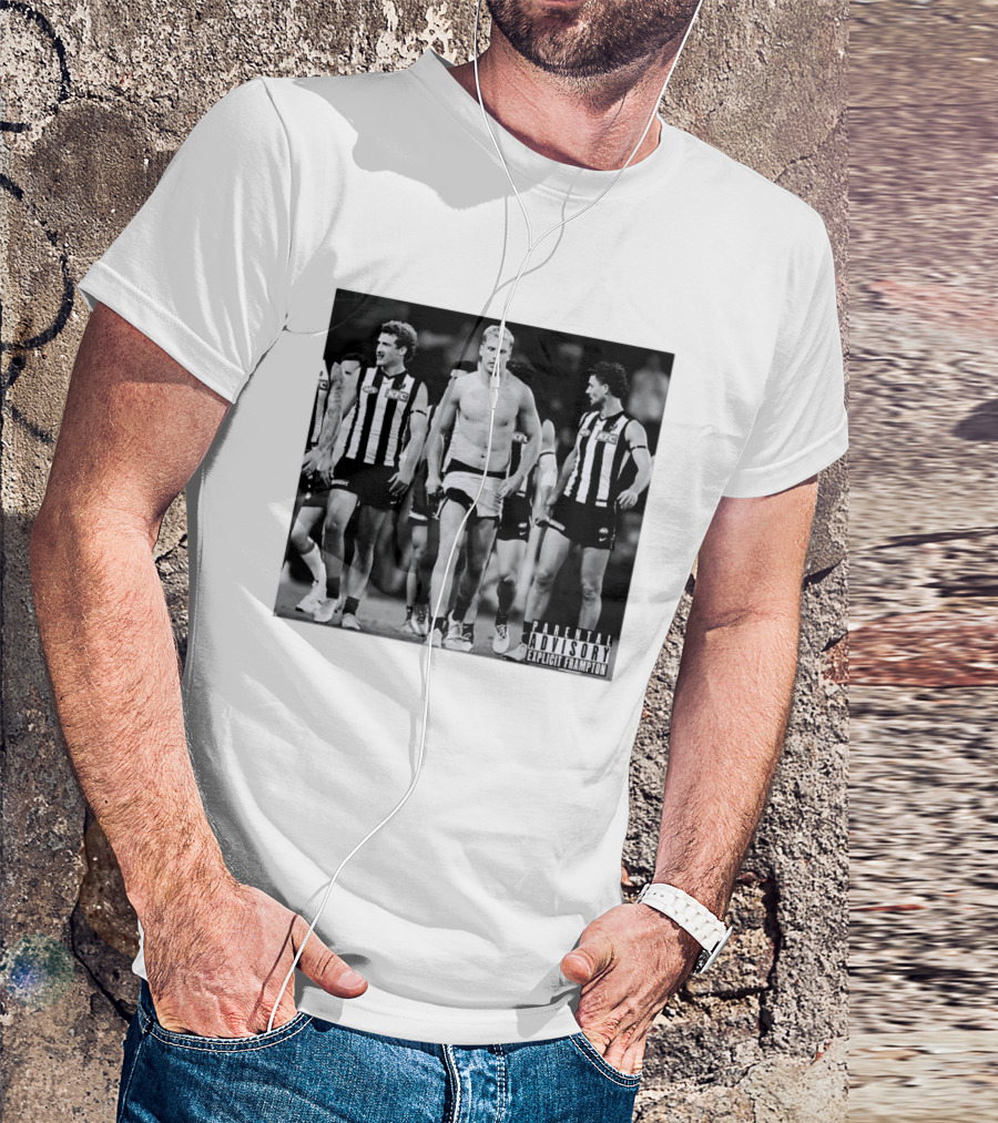 Collingwood Magpies Players Parental Advisory Explicit Frampton AFL Football Team Australia T-Shirt