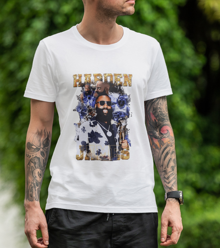 James Harden Houston Rockets NBA Legend Collage T-Shirt