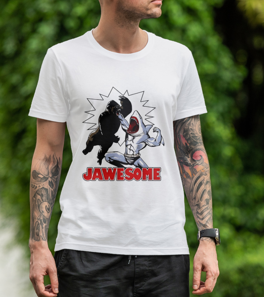 Jawesome Gorilla Vs Shark Battle Showdown T-Shirt
