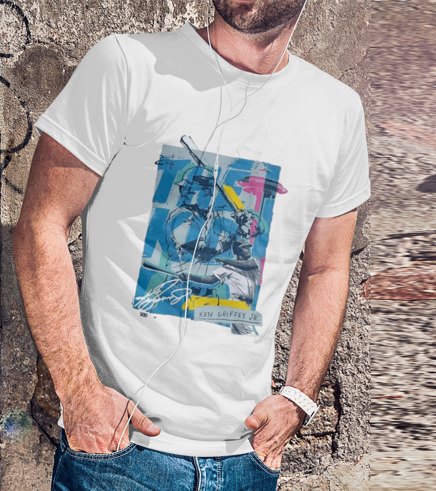 Ken Griffey Jr The Kid Baseball Legend Number 24 Seattle Skyline T-Shirt