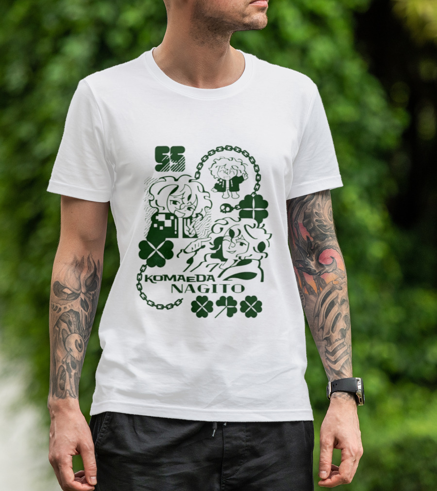 Komaeda Nagito Cute Clover Chain T-Shirt