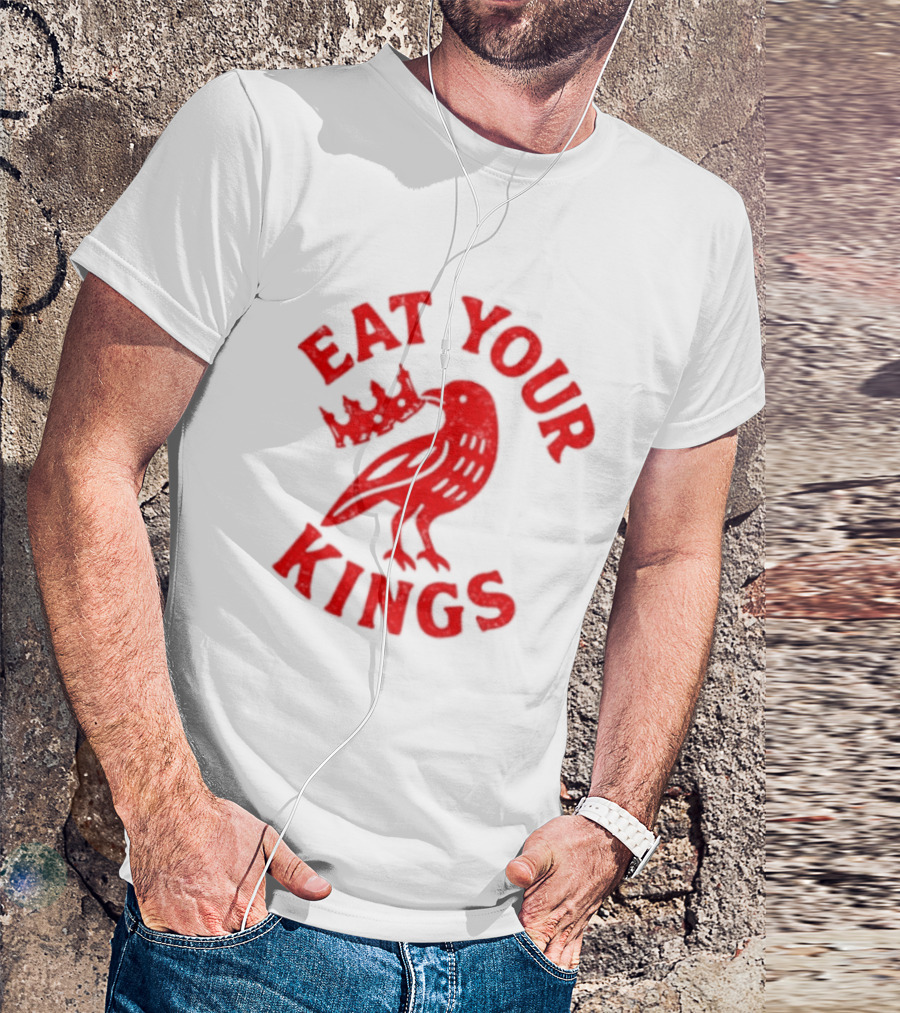Eat Your Kings Raven With Crown Gothic Crow T-Shirt