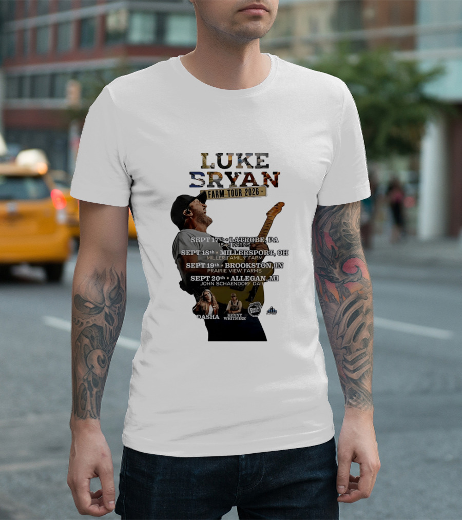 Luke Bryan Farm Tour 2026 Latrobe Millersport Brookston Allegan Dasha Kenny Whitmire T-Shirt