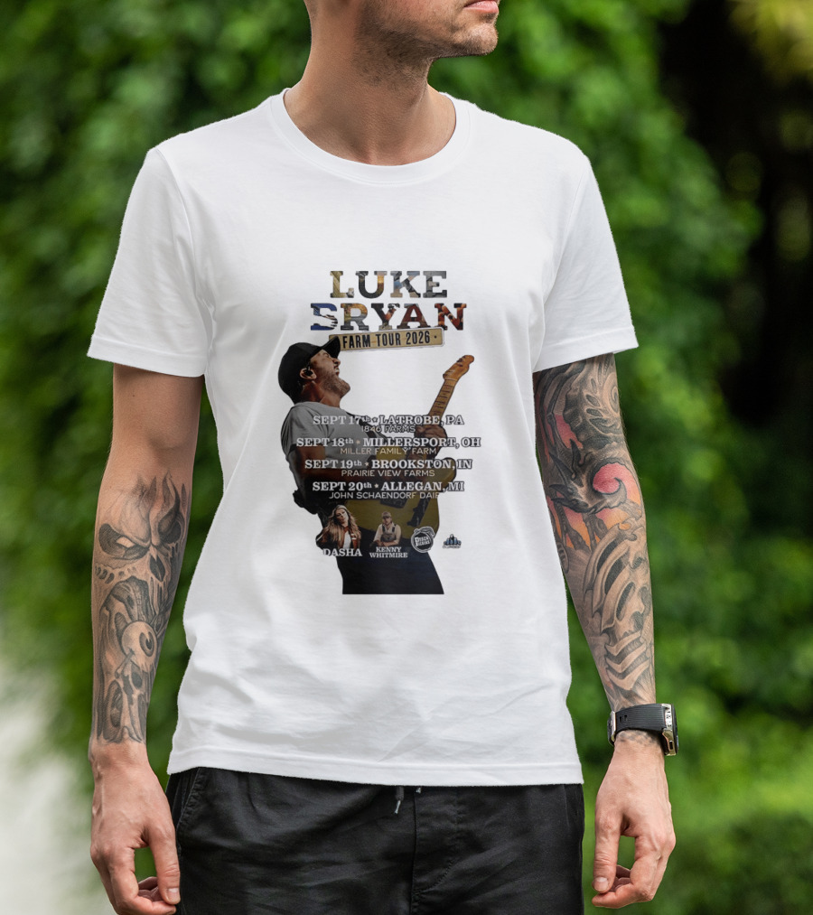 Luke Bryan Farm Tour 2026 Latrobe Millersport Brookston Allegan Dasha Kenny Whitmire T-Shirt