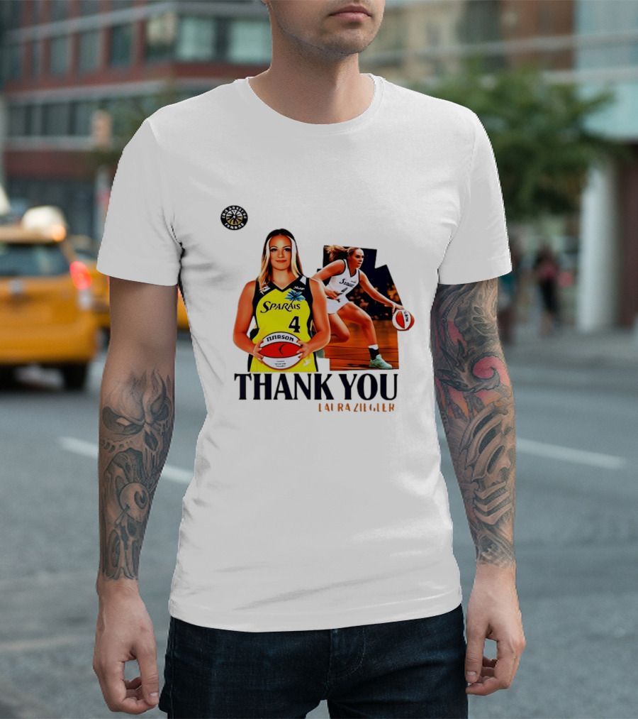 Sparais Laura Ziegler Thank You Basketball #4 Sports T-Shirt