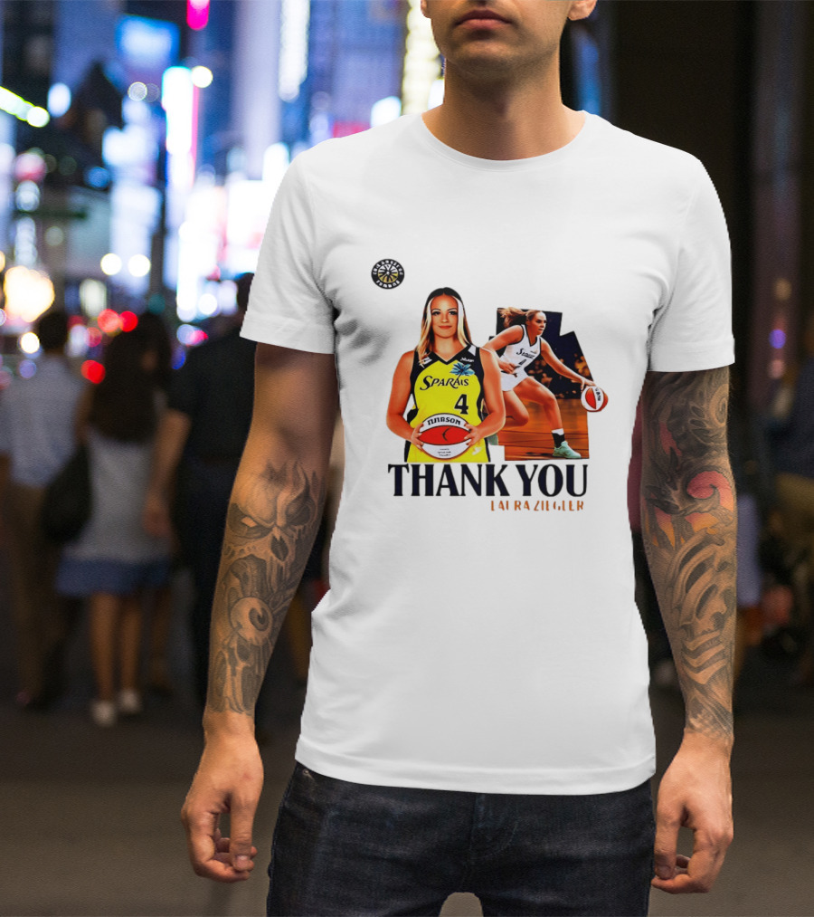 Sparais Laura Ziegler Thank You Basketball #4 Sports T-Shirt