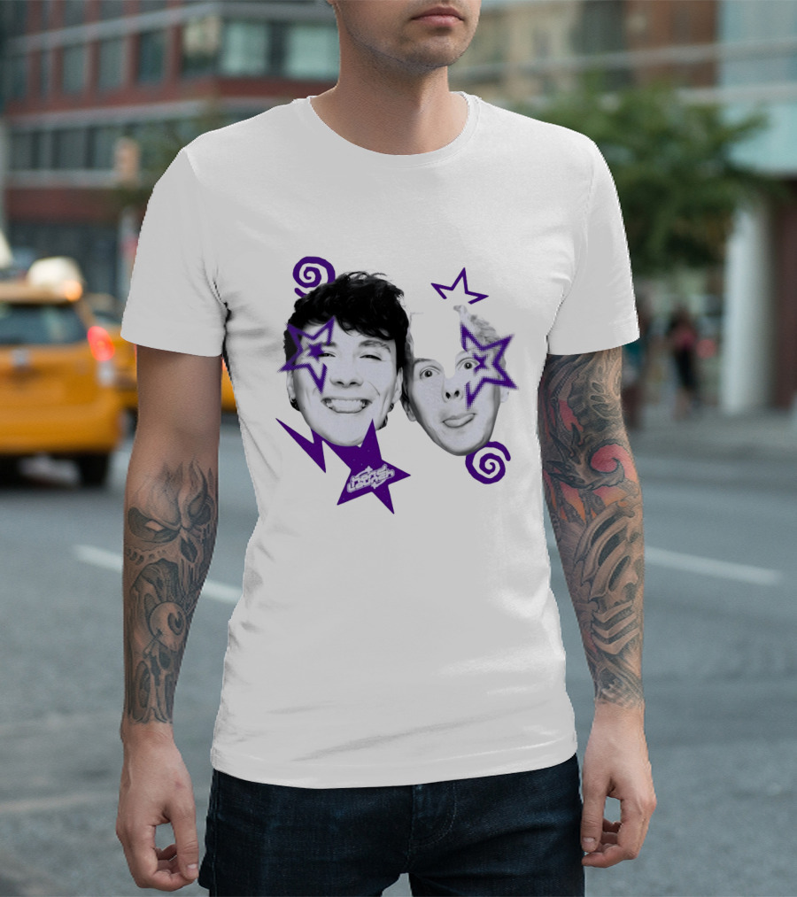 Hard Launch Firstpinof Iconic Faces With Purple Aesthetic Swirls And Stars T-Shirt