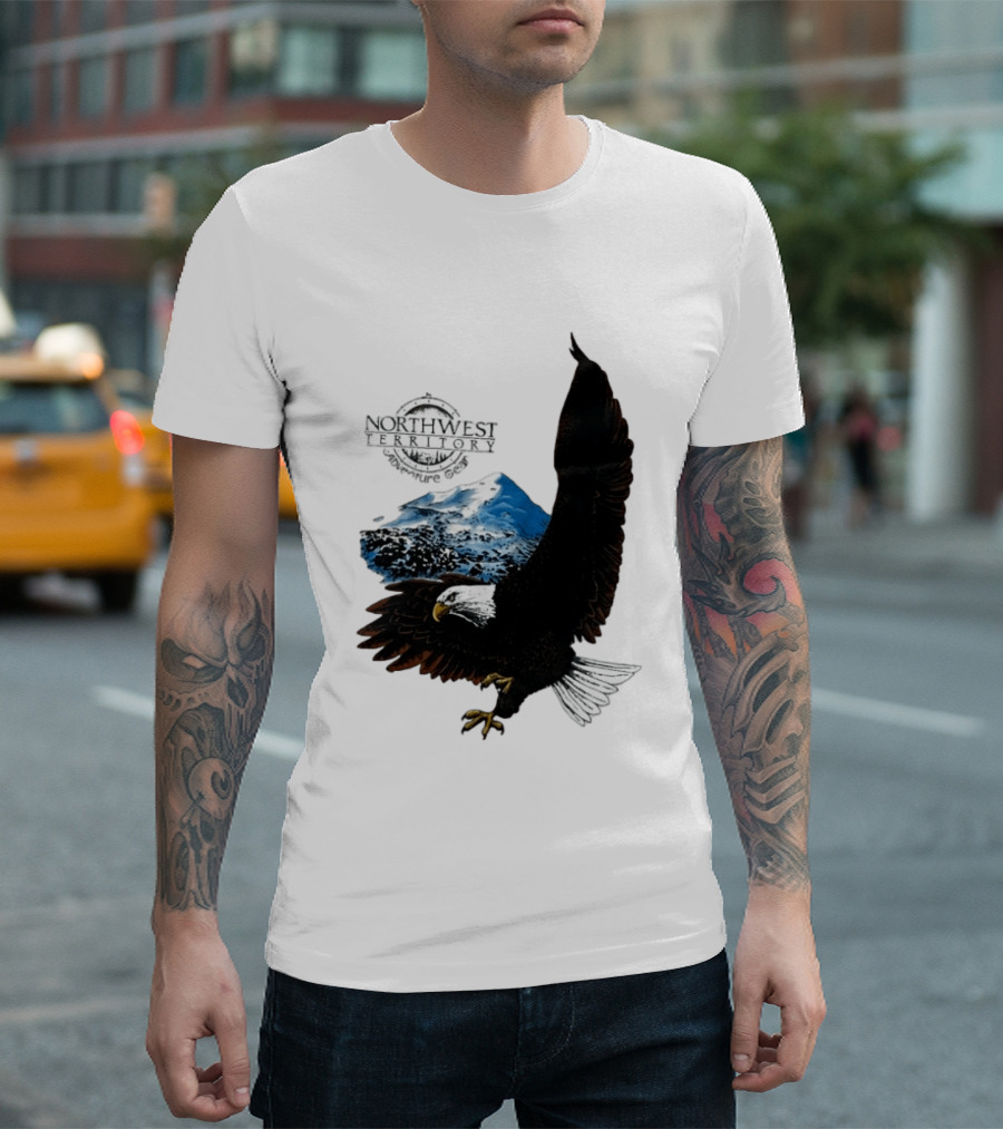Northwest Territory Adventure Eagle Majestic Mountain Scene T-Shirt