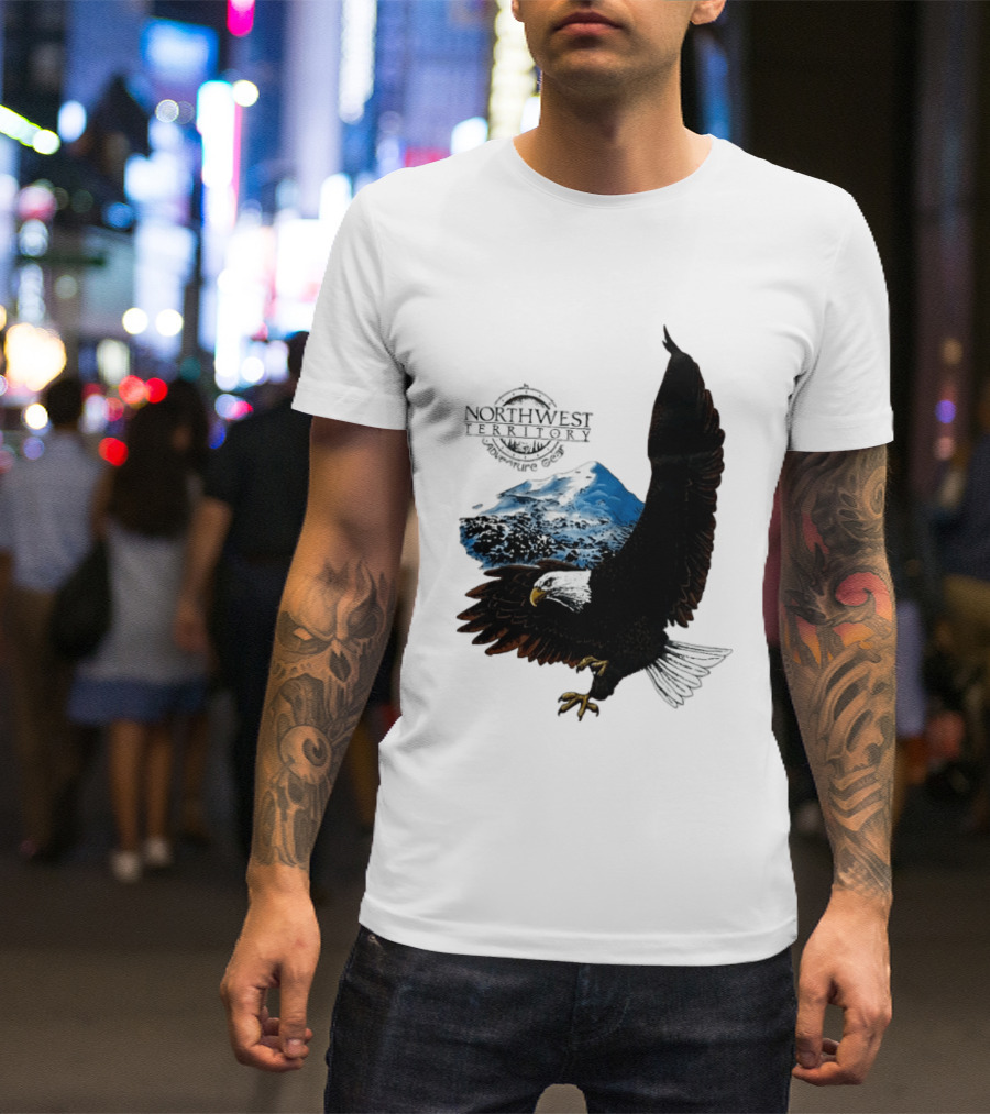 Northwest Territory Adventure Eagle Majestic Mountain Scene T-Shirt