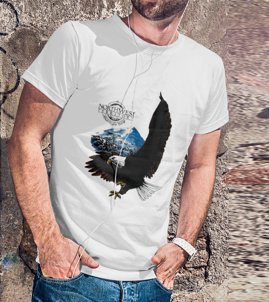 Northwest Territory Adventure Eagle Majestic Mountain Scene T-Shirt