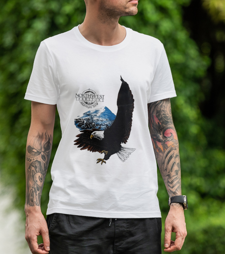Northwest Territory Adventure Eagle Majestic Mountain Scene T-Shirt