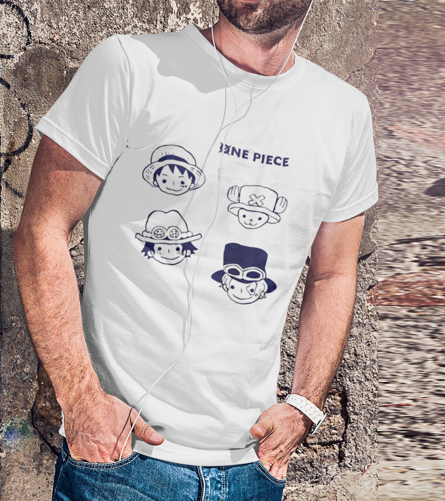 One Piece Luffy Ace Sabo Chopper Characters Manga Anime T-Shirt