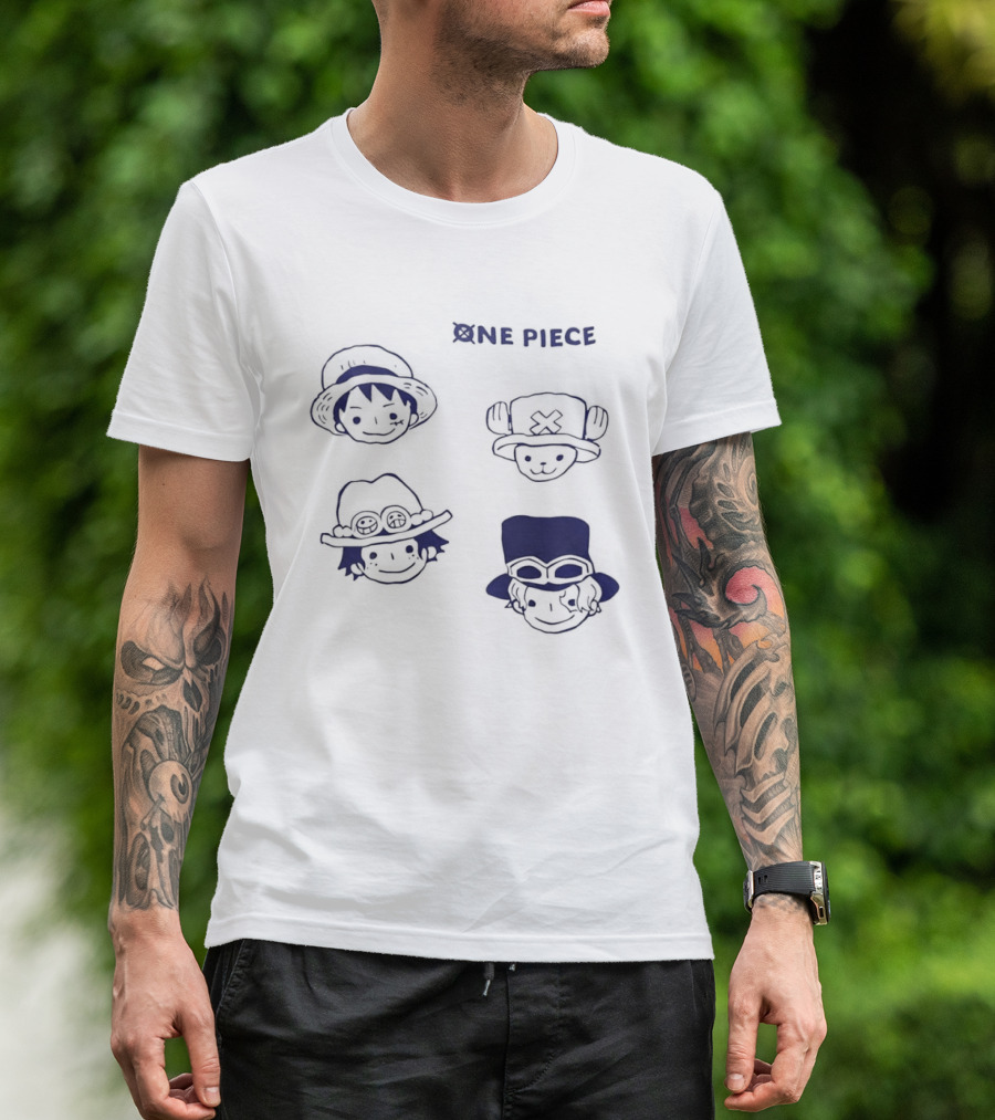 One Piece Luffy Ace Sabo Chopper Characters Manga Anime T-Shirt