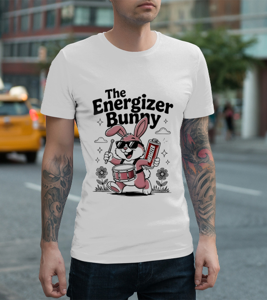 The Energizer Bunny Drumming With Battery T-Shirt