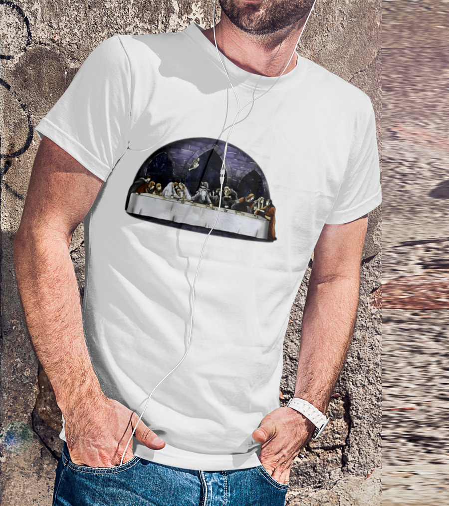 The Last Supper Wizard Hobbits Fellowship Characters Gandalf Table Scene T-Shirt
