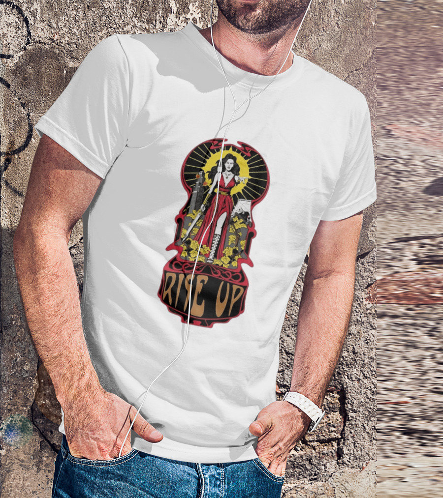 Rise Up Empowerment Resistance Activism Art Deco Warrior Woman T-Shirt