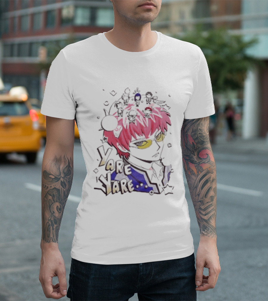 Yare Yare Saiki Kusuo The Disastrous Life Of Saiki K Anime Character Pink Hair Psykickers T-Shirt