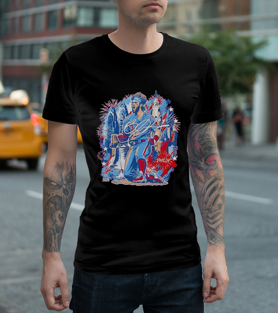 Bryce Harper Philly 2026 Liberty Bell Fireworks Celebration T-Shirt