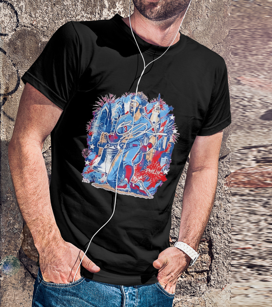 Bryce Harper Philly 2026 Liberty Bell Fireworks Celebration T-Shirt